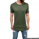 iYYVV Mens Plain Striped T-Shirt Short Sleeve Crew Neck Muscle Basic Top Slim Fit Tee Green B07QB83KC1